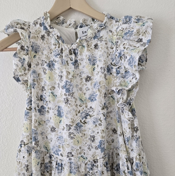 EN SAISON White Eliza Floral Print Tiered Midi-Dress size Medium - Picture 5 of 16
